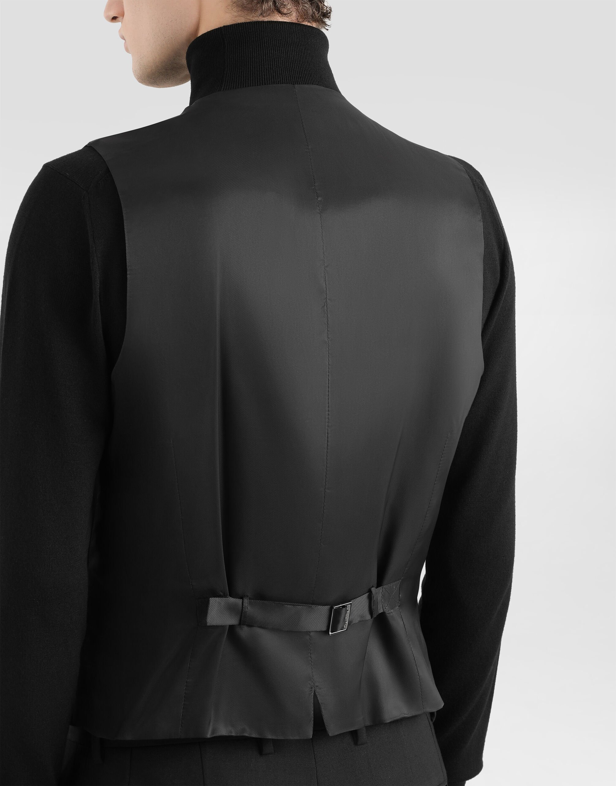 Three piece Sicilia fit suit in stretch wool in Black for