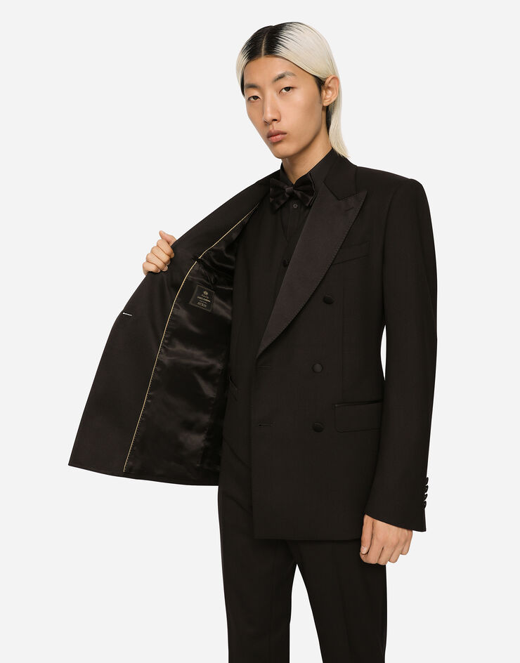 Dolce & Gabbana بدلة صوف مرن من ثلاث قطع بقصة سيسيلي أسود GKPVMTFUBE7