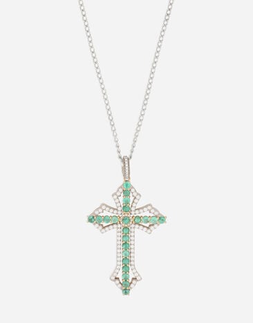 Dolce & Gabbana Sicily pendant in 18-karat yellow and white gold with emeralds and diamonds Yellow WAQP1GWSME1