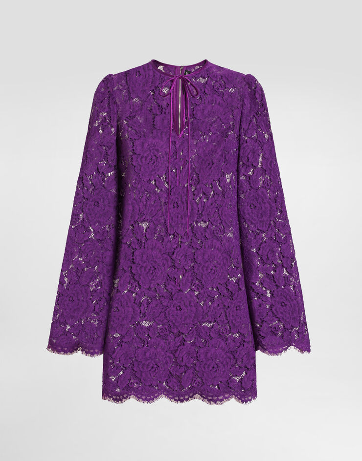 Dolce & Gabbana Cordonetto lace short dress Purple F6DJOTHLM7L