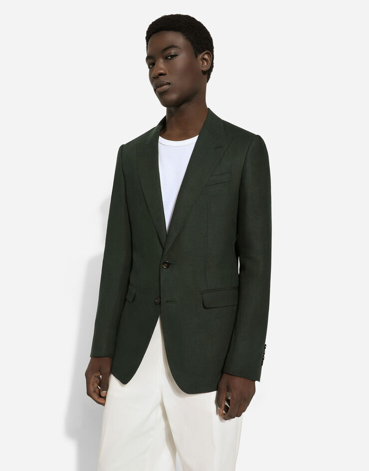 Dolce & Gabbana Single-breasted linen Taormina-fit jacket Green G2NW0TGH266
