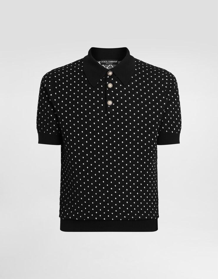 Dolce & Gabbana Micro-dot stitch polo shirt Multicolor GXZ02ZJGMFB