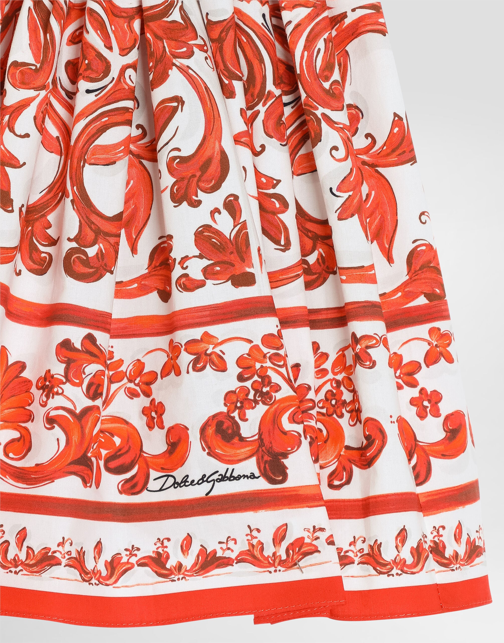 ④【新品含】DOLCE&GABBANA トップス・ワンピース(サイズ:4-5歳) Majolica-print poplin dress in Multicolor for Girls | Dolce&Gabbana®