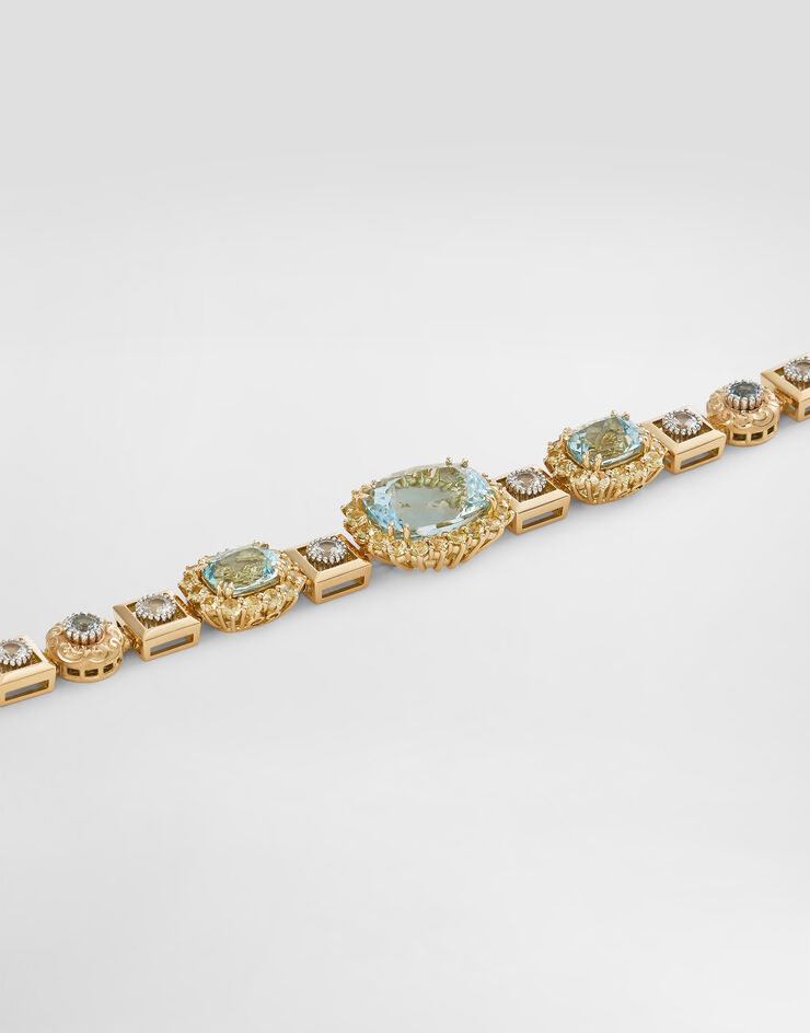 Dolce & Gabbana Eleganza Bracelet 18-carat white and yellow gold, aquamarines and sapphires  WBSA7GWAQM1
