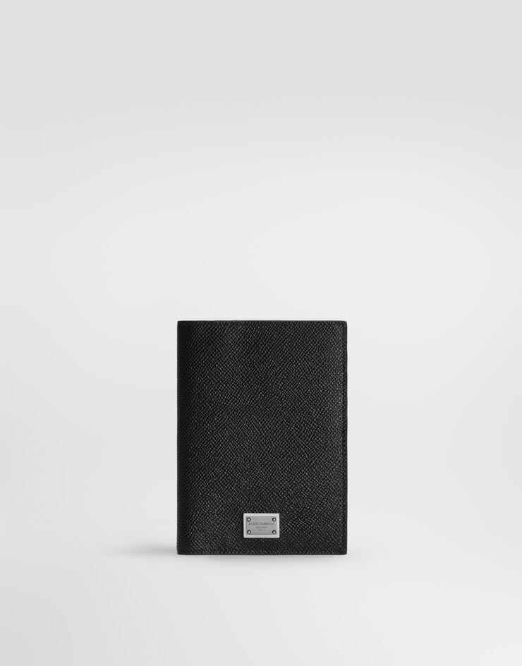 Dolce & Gabbana Calfskin passport holder with logo tag Dolce & Gabbana Calfskin passport holder with logo tag Black BP2215AG219