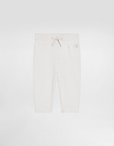 Dolce & Gabbana Seed stitch knit trousers White L1KP12JGMG8