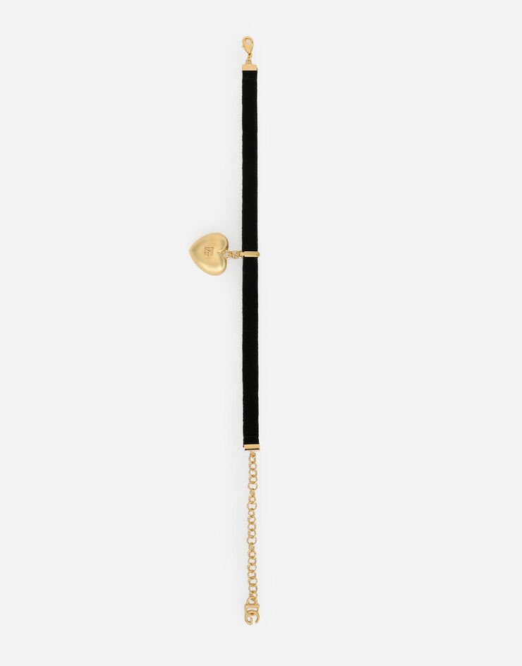 Dolce & Gabbana قلادة بشريط مخمل بقلب شعار DG متعدد الألوان WNQ8S2W1111