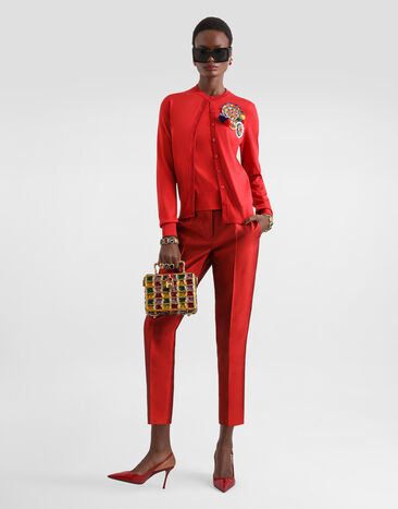Dolce & Gabbana Mikado shantung trousers Red FTAGNTFU116