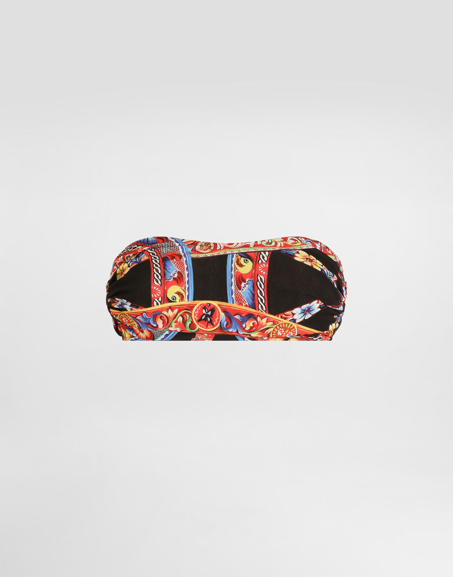 Carretto-print viscose jersey top