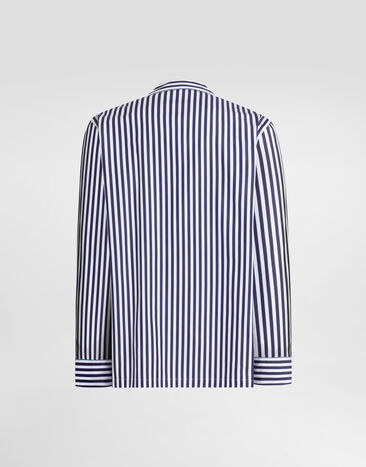 Dolce & Gabbana Striped poplin vanity robe Multicolor G2WH1TFR52G