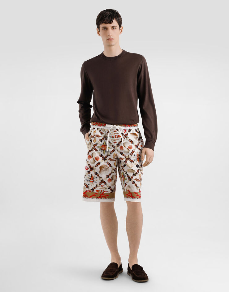 Dolce & Gabbana shell-print poplin trousers Multicolor GV37ATFI5L2