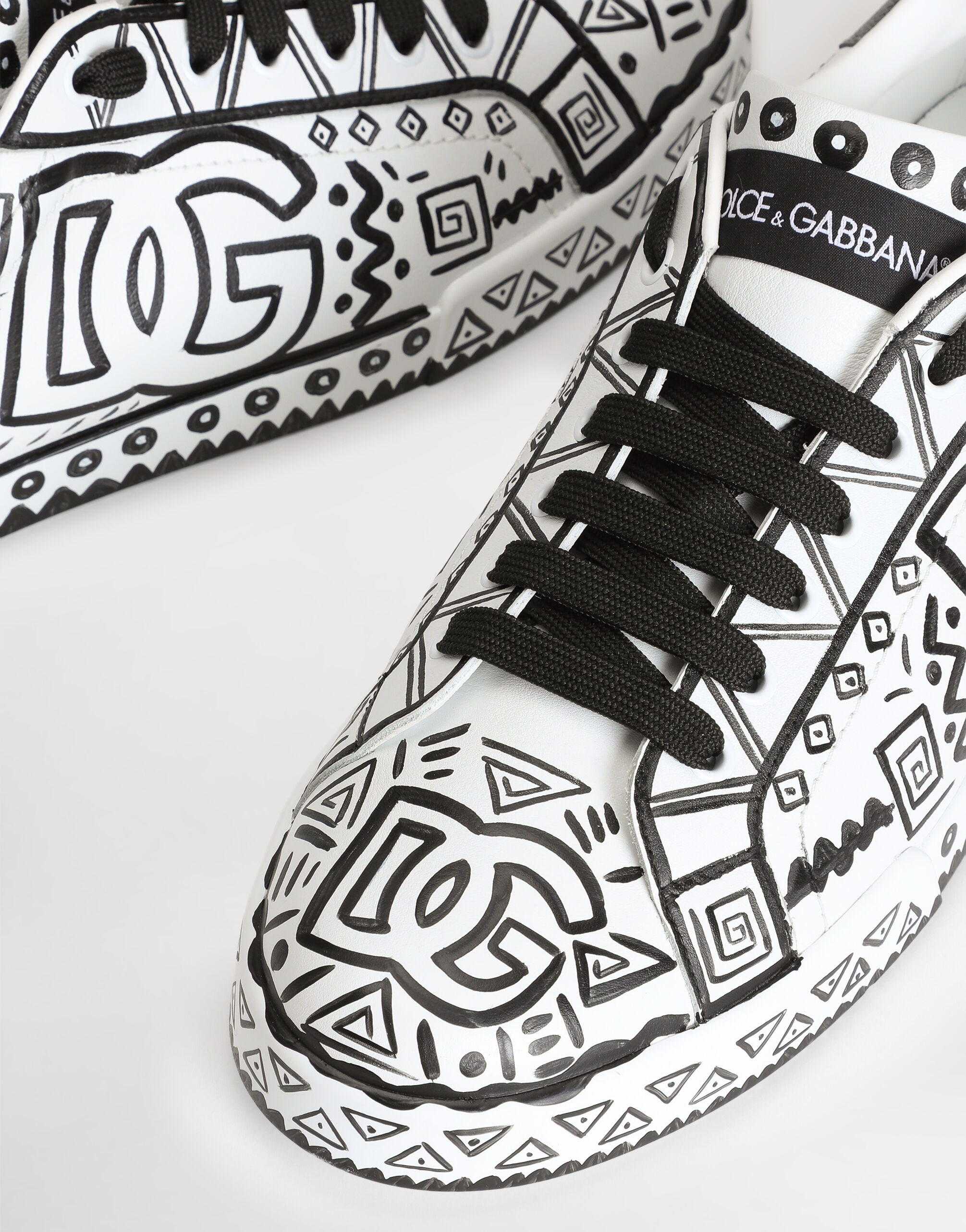 Portofino calfskin sneakers in Multicolor for Men | Dolce&Gabbana®