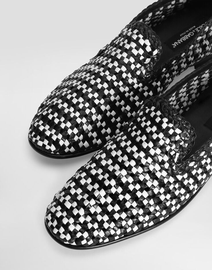 Dolce & Gabbana Slipper aus geflochtenem Leder Mehrfarbig A50687A9M51
