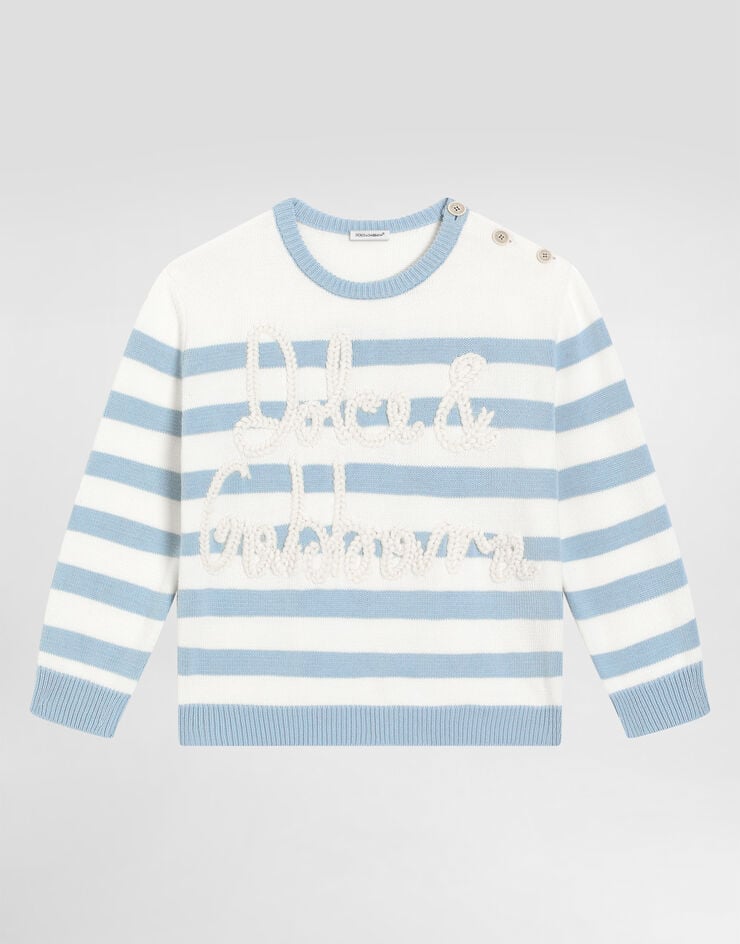Dolce & Gabbana Dolce&Gabbana 徽标条纹缎纹针织套衫 Multicolor L4KWG6JBCF6