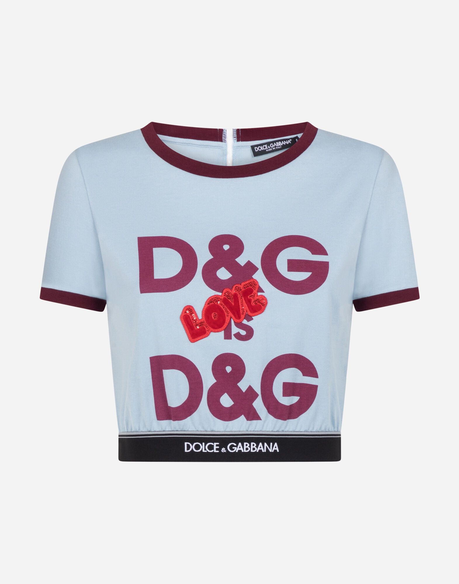 Printed jersey t-shirt with patch embellishment