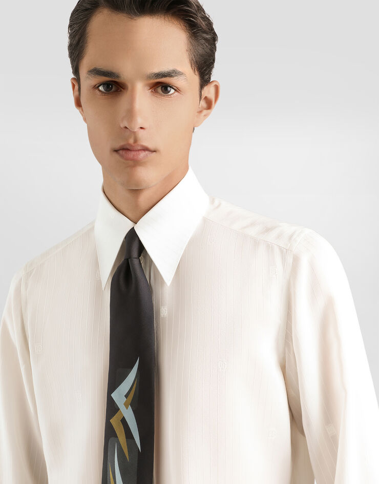 Dolce & Gabbana Gold shirt in silk jacquard Dolce & Gabbana Gold shirt in silk jacquard White G5NP9TFJ1J4