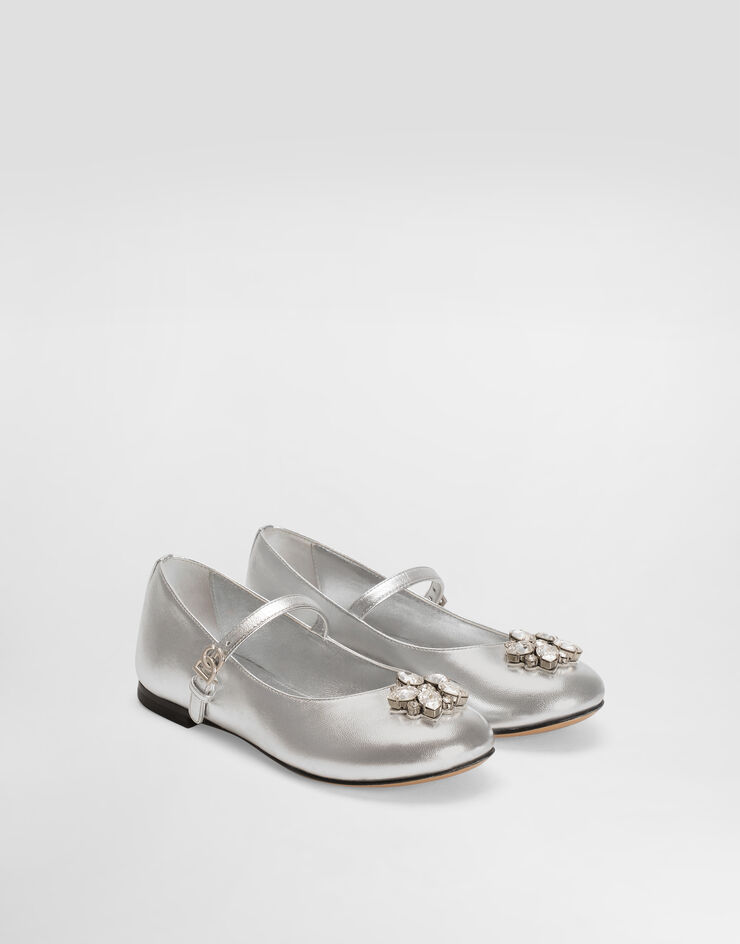 Dolce & Gabbana سترة بياقة دائرية وغرزة الجيرسيه Silver D11376AX261