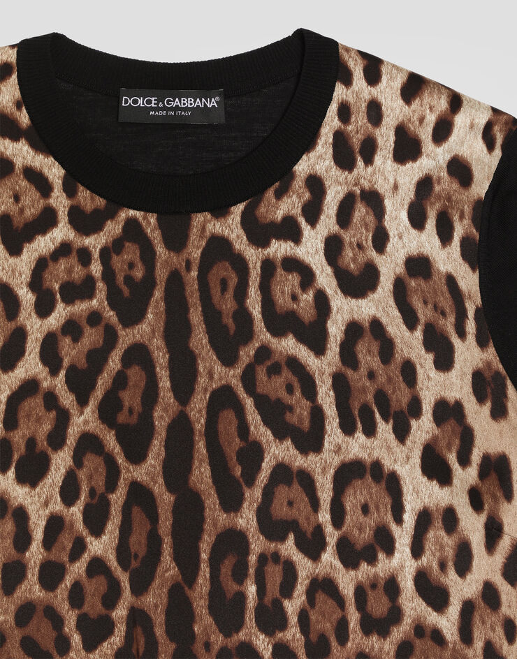 Dolce & Gabbana Pullover en laine à imprimé léopard Print FXX31TJGMGS