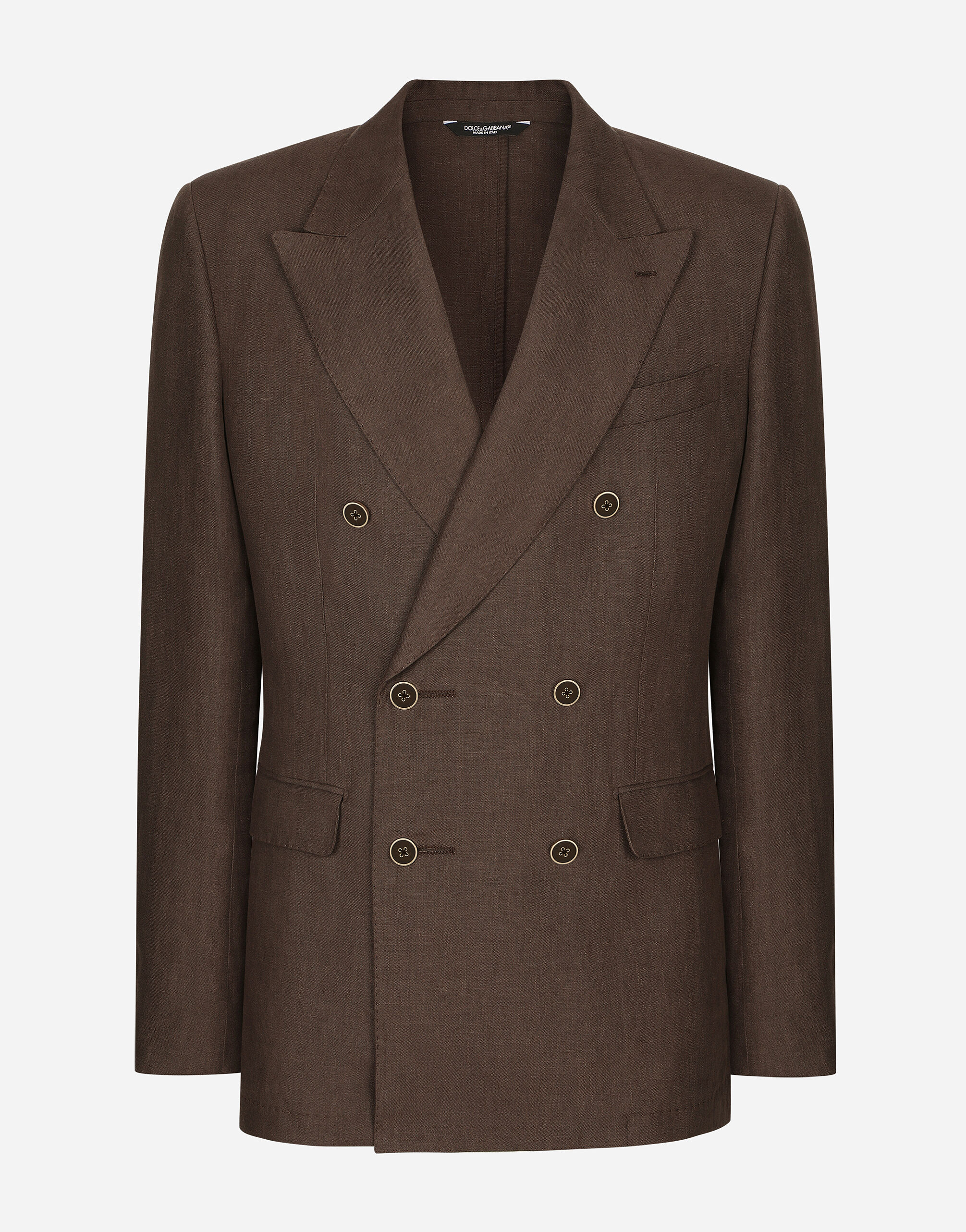 【関税&送料込み】Dolce & Gabbana Dolce Double-Breasted Ja Double-breasted linen Sicilia-fit suit in Brown for Men
