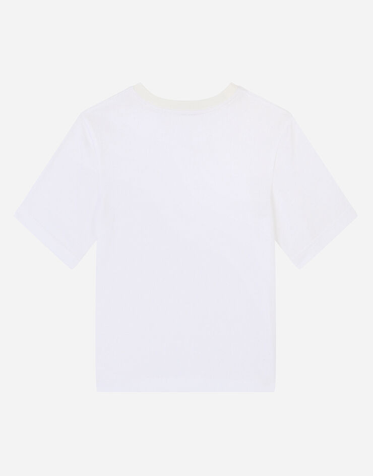 Dolce & Gabbana Jersey t-shirt with plated DG logo WHITE L5JTAZG7YPF