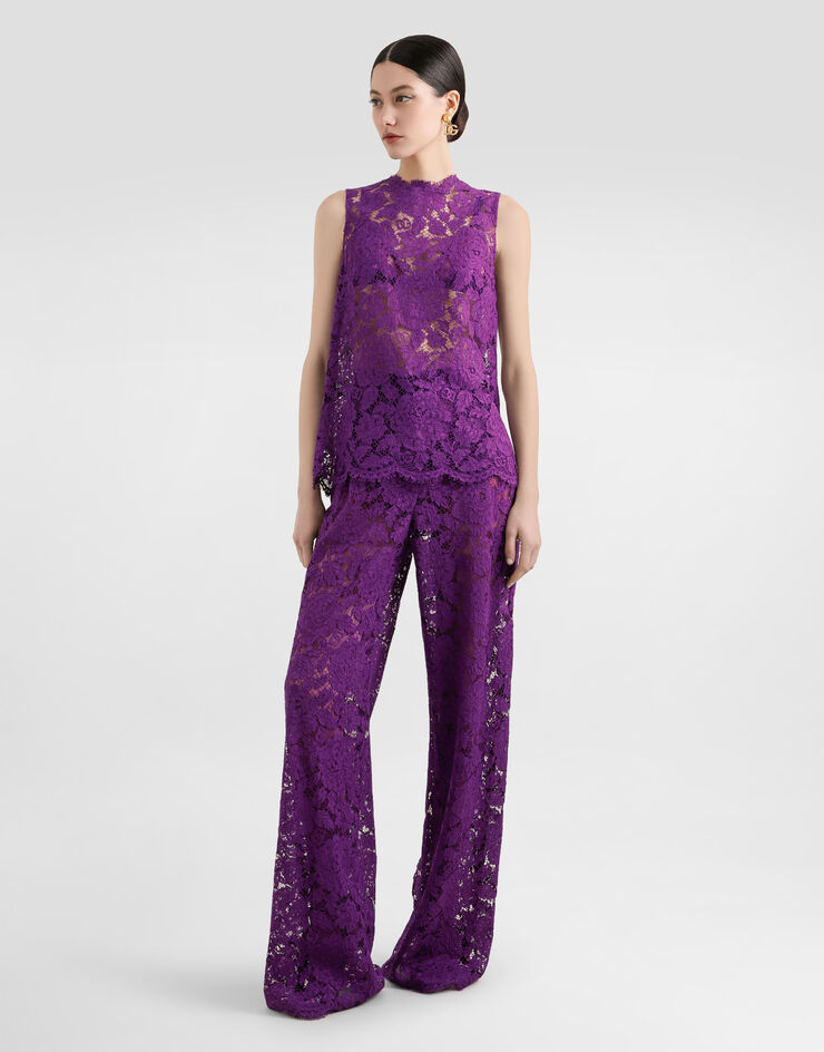 Dolce & Gabbana Cordonetto lace trousers Purple FTCPTTHLM7L