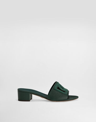 Dolce & Gabbana Mule in dauphine calfskin, suede and rhinestones Multicolor CR1938A0217