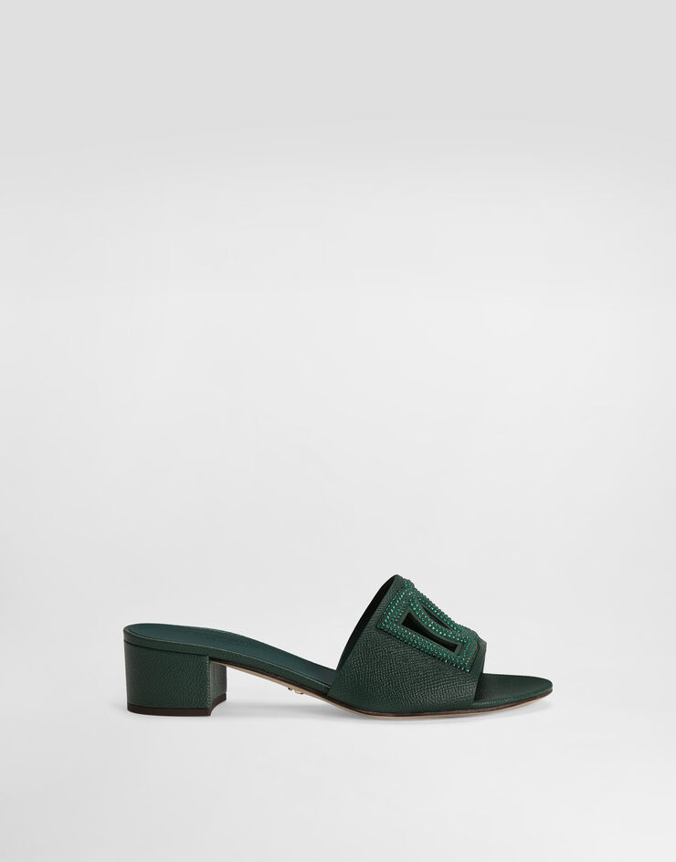 Dolce & Gabbana Mule in dauphine calfskin, suede and rhinestones Dolce & Gabbana Mule in dauphine calfskin, suede and rhinestones Multicolor CR1938A0217