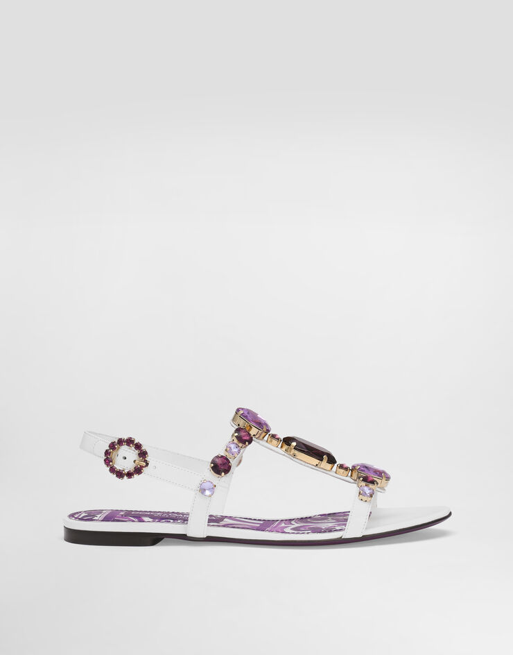 Dolce & Gabbana Flip-flops with jewel embroidery Multicolor CQ0601AT848