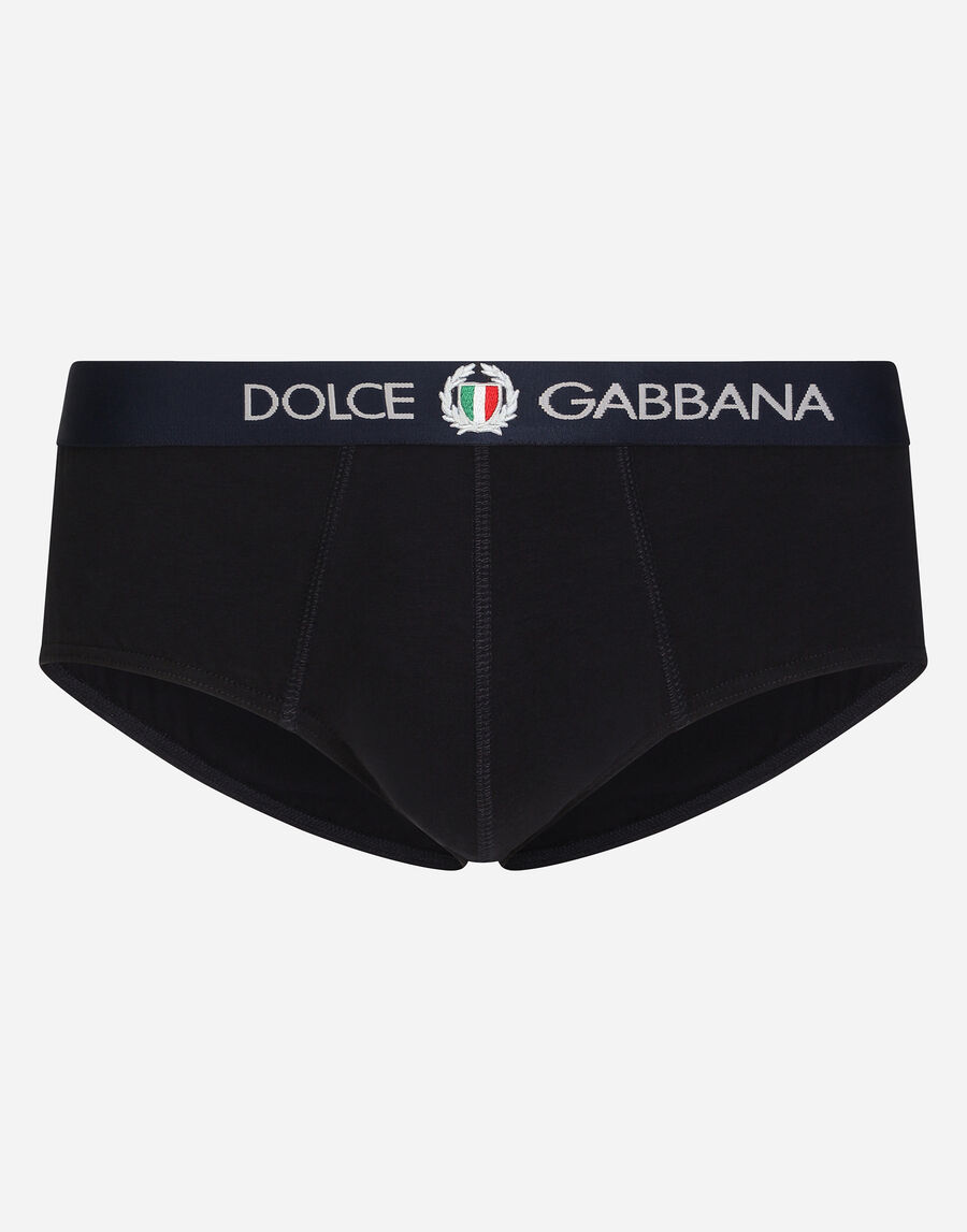 Two-way-stretch jersey Brando briefs with crest