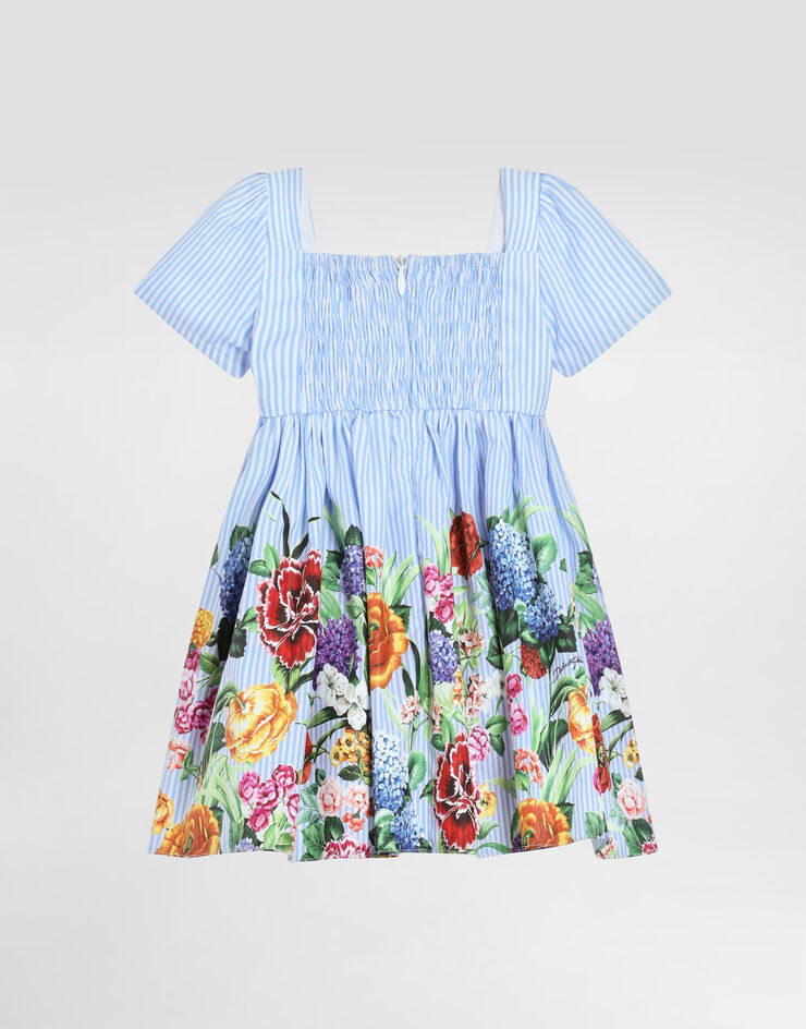 Dolce & Gabbana Striped poplin dress with floral print Print L24DG6FI5K7