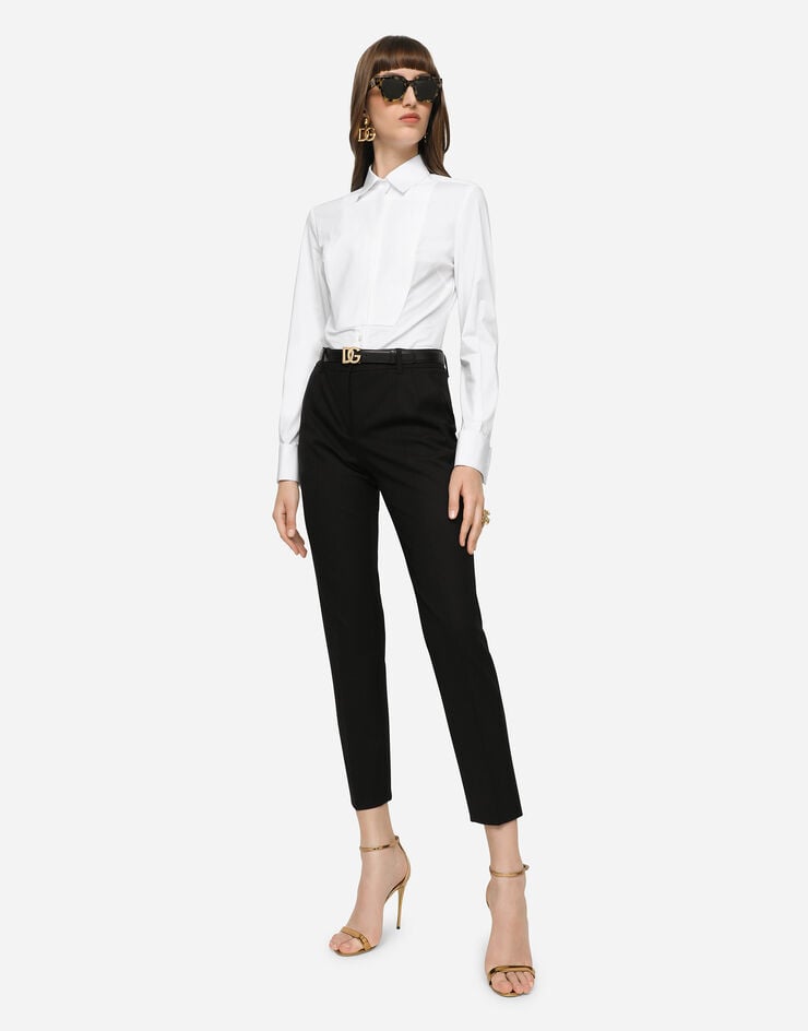 Dolce & Gabbana Pantalone in lana stretch Nero FTAMUTFUCCS