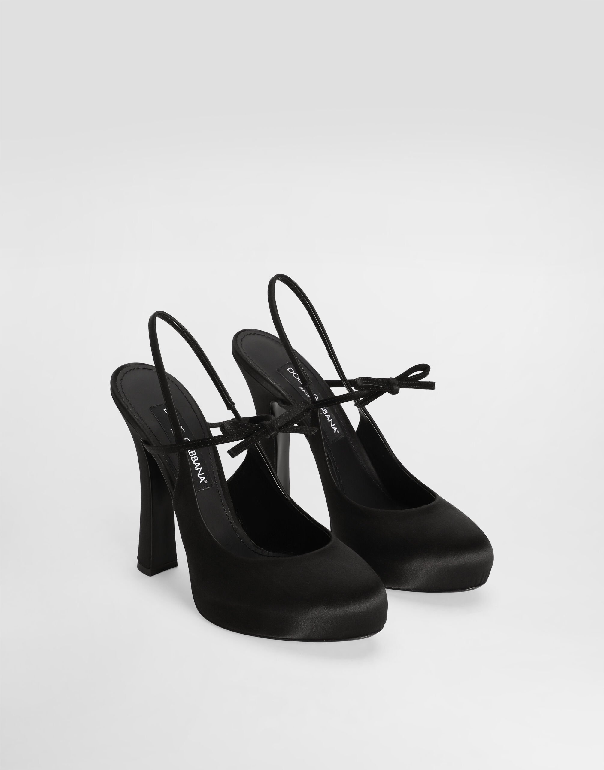 【関税込み】Dolce & Gabbana★サテン スリングバック パンプス Blackのウィメンズ サテン スリングバックパンプス | Dolce&Gabbana®