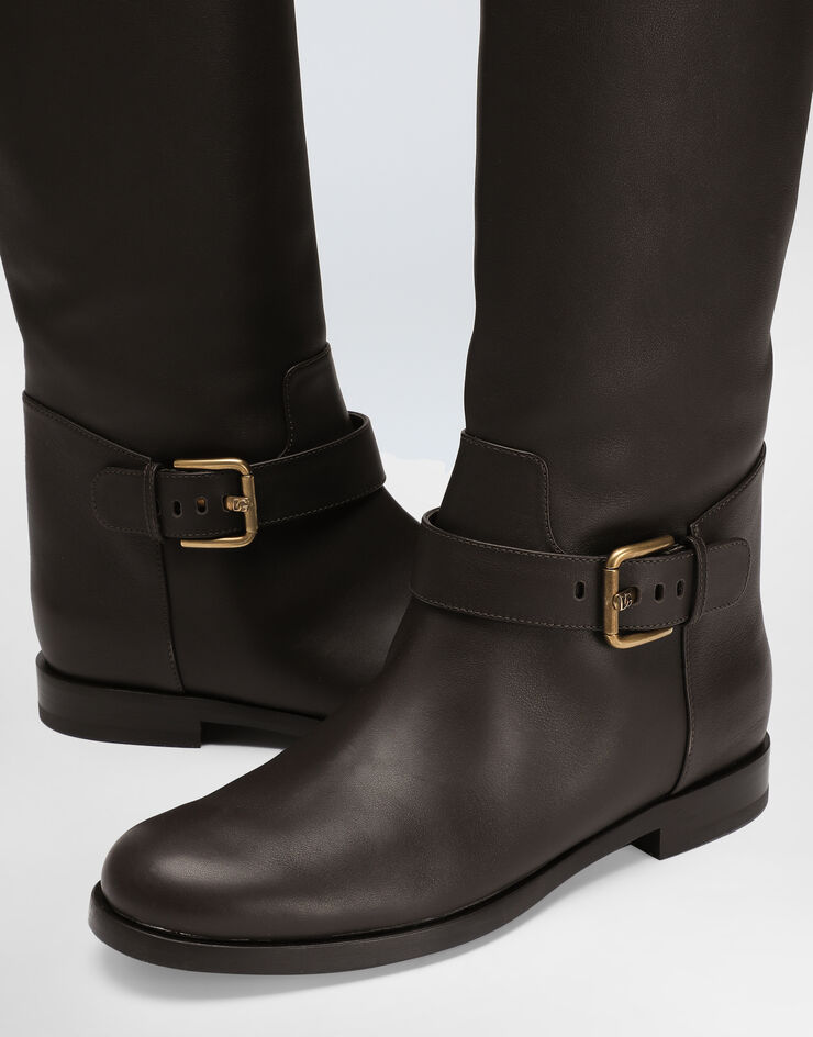 Dolce & Gabbana Stiefel aus Leder Braun CU1221AO831