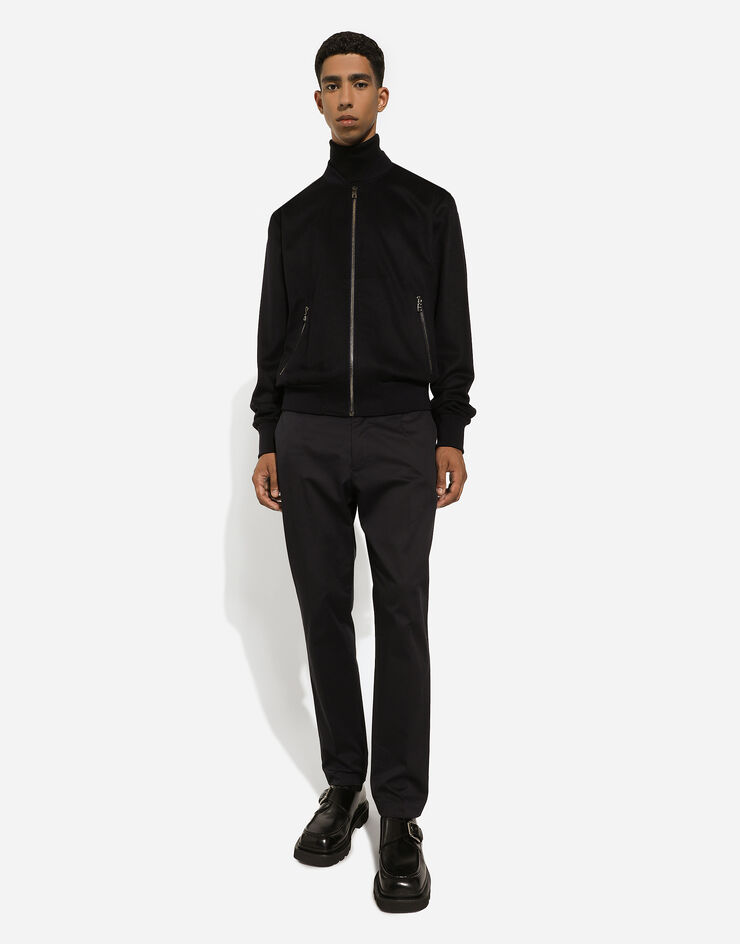 Dolce & Gabbana Bomberjacke aus Kaschmir Blau G9AYGTFU2AX