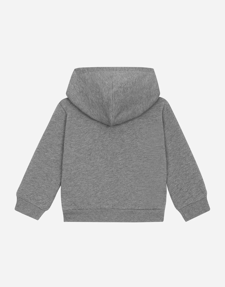 DolceGabbanaSpa Zip-up hoodie with logo tag Grey L1JW2VG7I2P