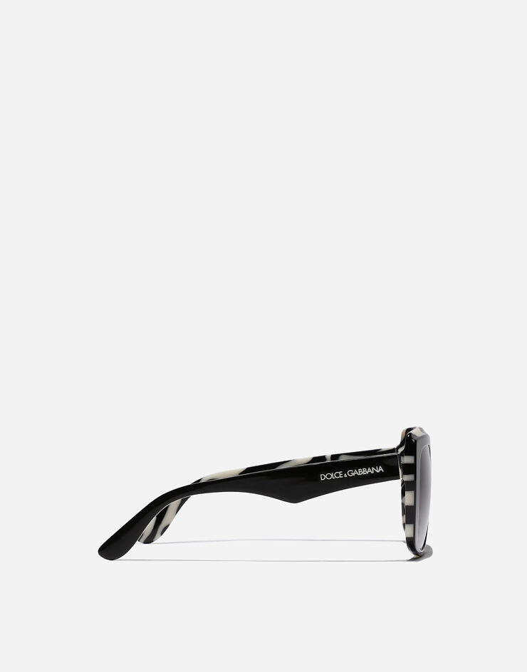 Dolce & Gabbana Sonnenbrille New Print Schwarz auf Zebramuster VG441AVP28G