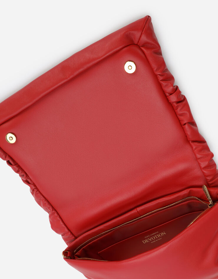 Dolce&Gabbana Sac Devotion soft moyen format en cuir de veau Rouge BB7349AK274