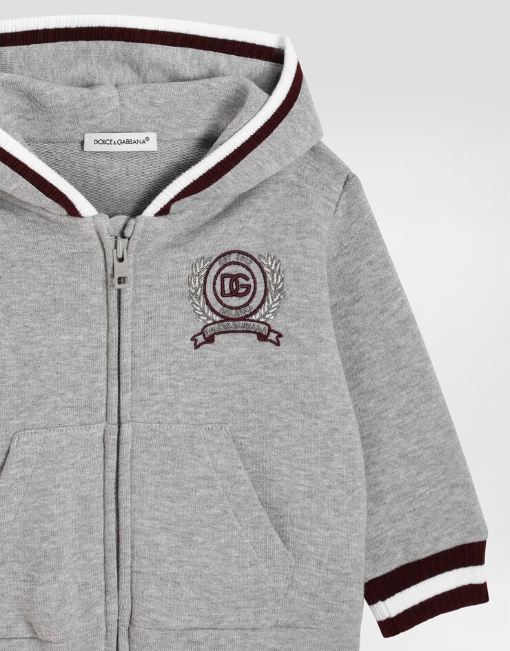 Dolce & Gabbana Sudadera con capucha y bordado Grey L1JWNKG7PVB