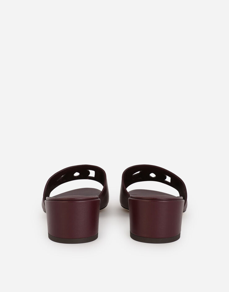 Dolce & Gabbana Calfskin mules with DG Millennials logo Bordeaux CR1139AY329