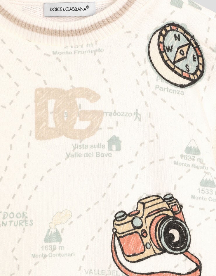 Dolce & Gabbana Oversized sweatshirt with map print Print L1JWDOII7IN