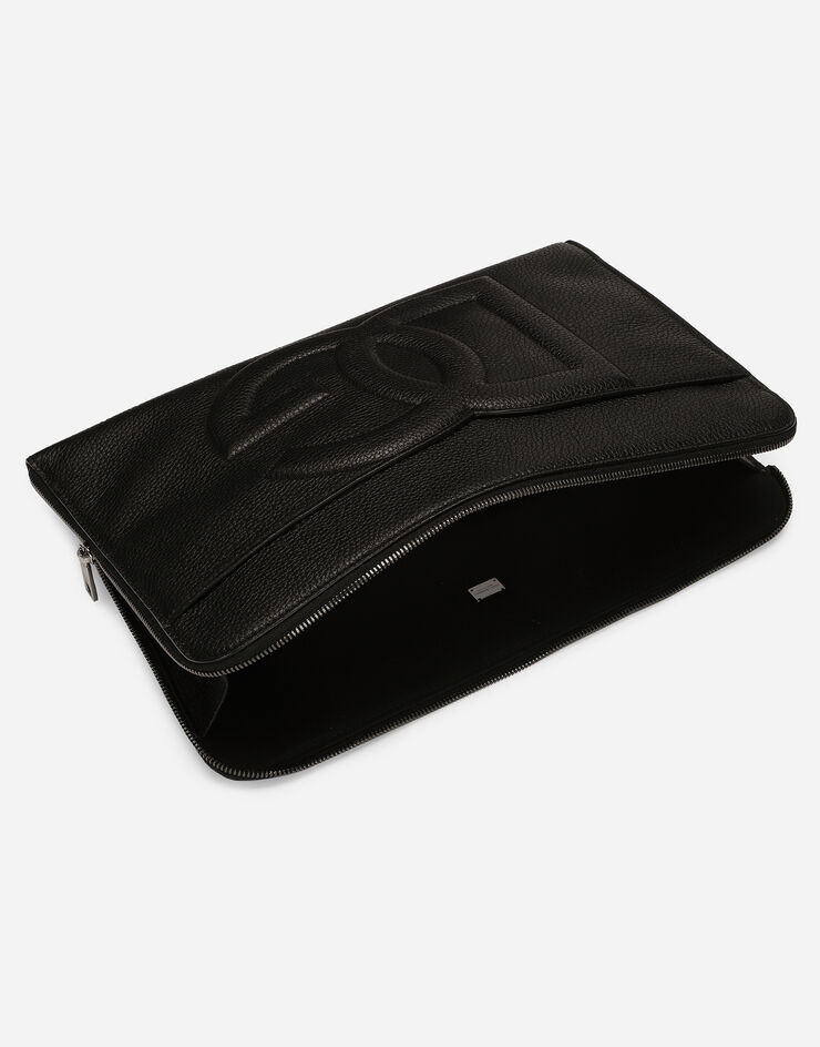 Dolce & Gabbana Cartera de mano grande en piel de ciervo Negro BM2337A8034