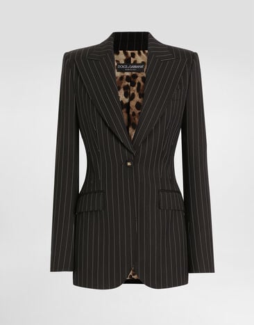 Dolce & Gabbana Single-breasted pinstripe wool jacket Multicolor F29QGTFRBC0
