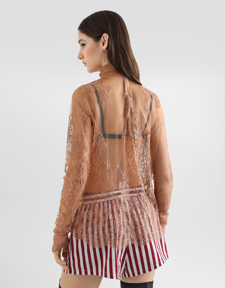 Dolce & Gabbana Chantilly lace blouse Beige F7BV7TILMC1