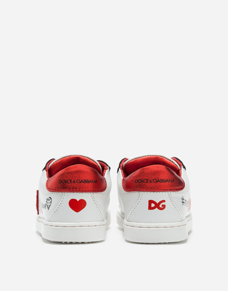 Dolce & Gabbana Calfskin sneakers with DG Amore logo White DN0109AV526