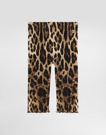 Dolce & Gabbana Leopard-print ribbed leggings Print L2JPG7HS7Q6