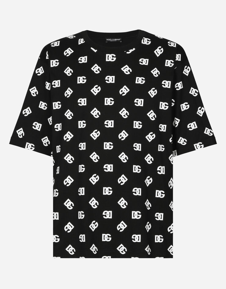 ブラックのメンズ Short-sleeved cotton T-shirt with DG Monogram