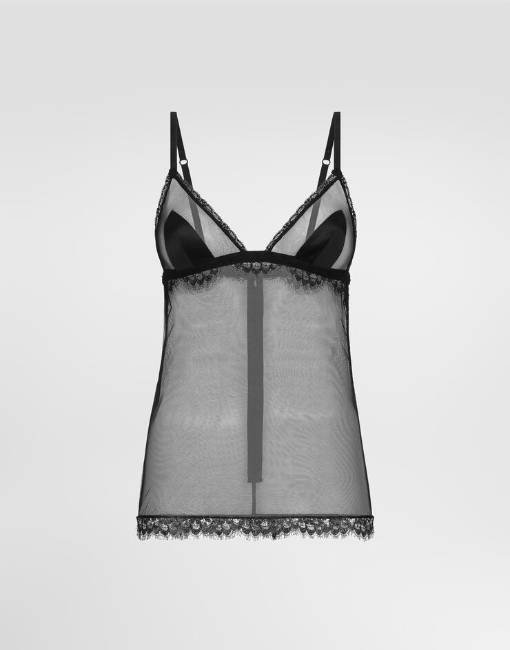 Dolce & Gabbana Lace and tulle camisole Dolce & Gabbana Lace and tulle camisole Black O7E04TONN35