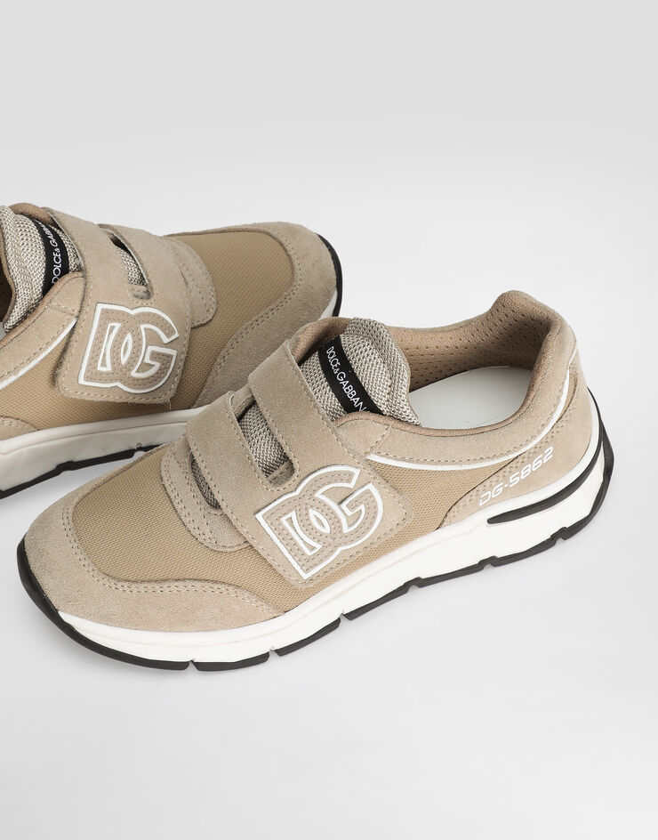 Dolce & Gabbana Mesh and split leather DG running sneakers Beige DA5187AA954