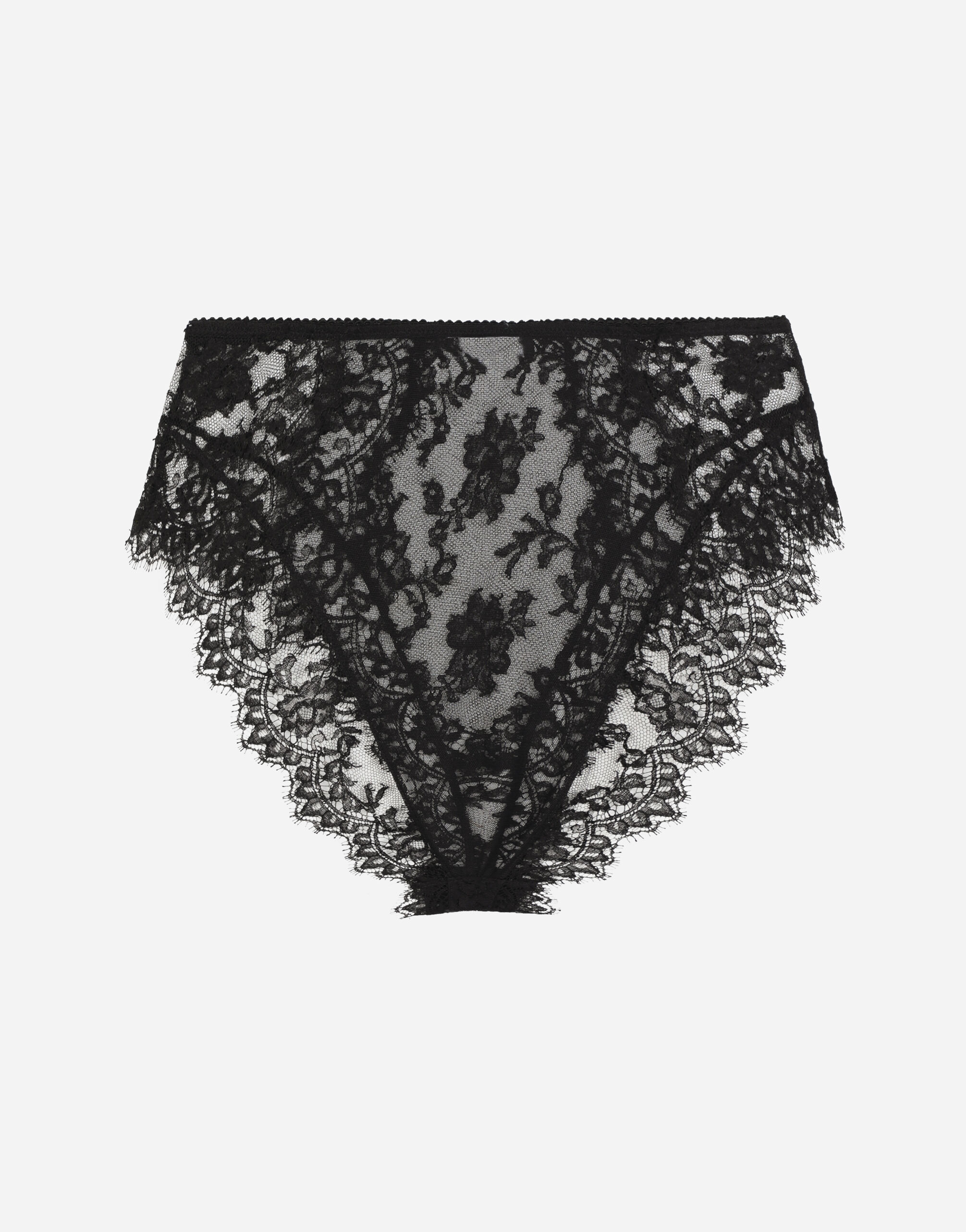 High-waisted lace briefs in Black for Women | Dolce&Gabbana® US