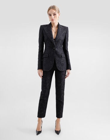 Dolce & Gabbana Tailored quilted floral jacquard pants Black FTAM2THJMQK